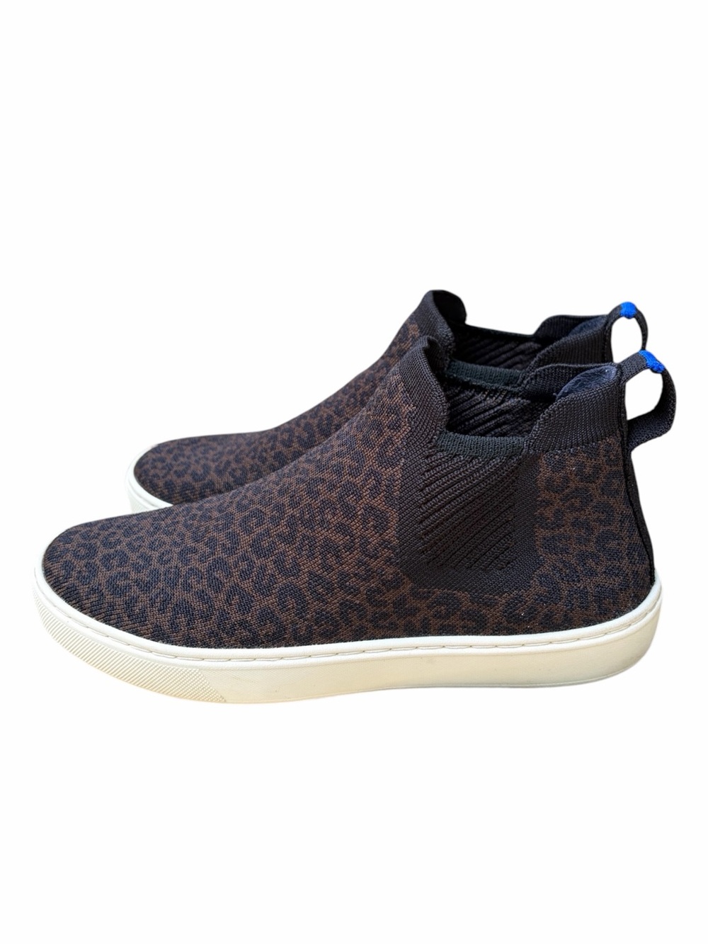 Rothy’s The Chelsea Ankle Boot Espresso Spot Leopard Print Slip On Size 7 - Picture 3 of 15